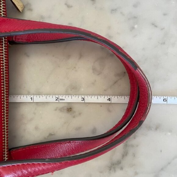 PAUL COSTELLOE Vintage Red Leather Satchel/Shoulder Bag Purse - Picture 15 of 17